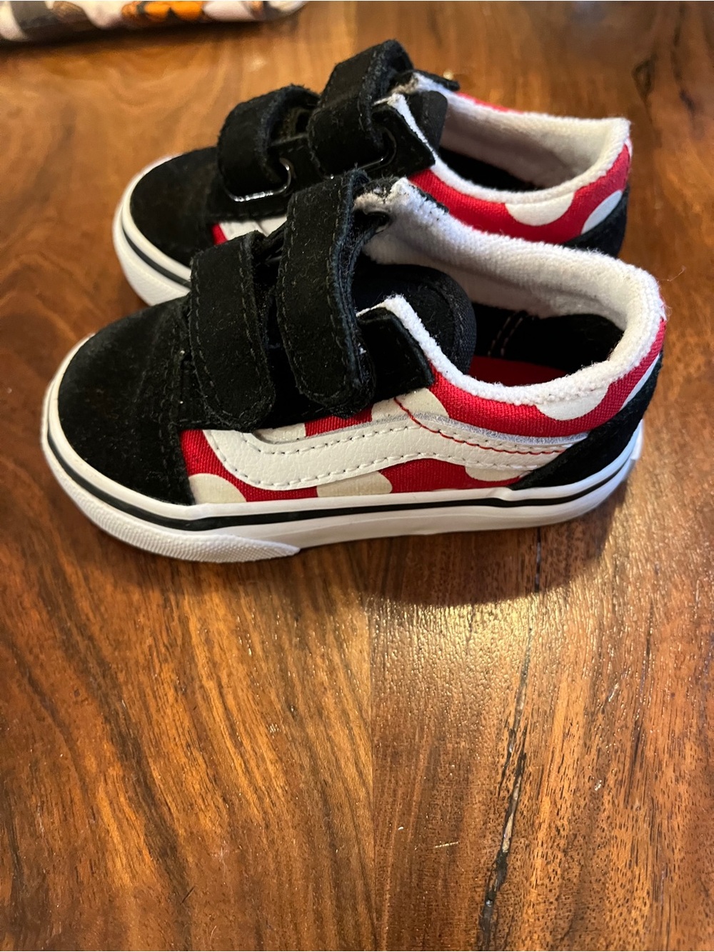 Vans Kids Red and Black Slip-On with Logo Insole